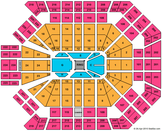 MGM Grand Garden Arena Boxing - Mayweather vs Mosley Seating Chart